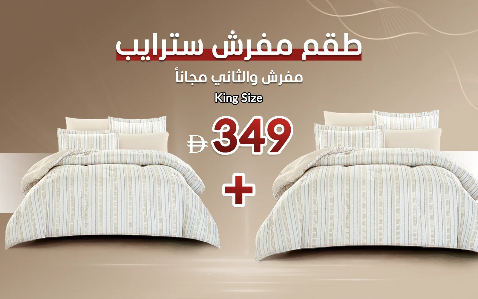 Gentle Stripes Printed Comforter Bedding Set 6 PCS - King Multi Color