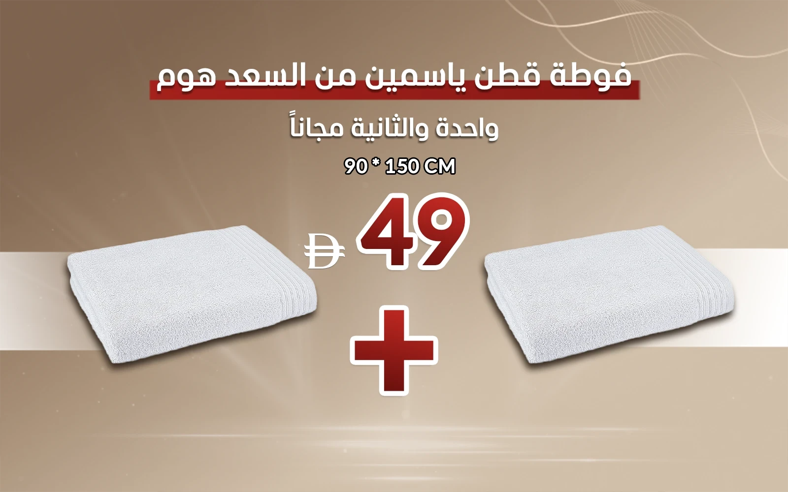 Al Saad Home Yasemen Cotton Towel 1 PC ( 90 x 150 ) - Silver
