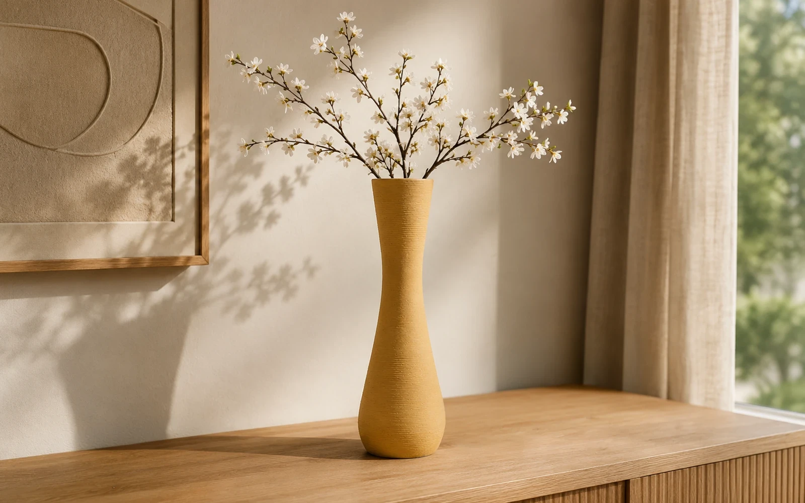 Handmade Vase For Decor 1 PC - Yellow