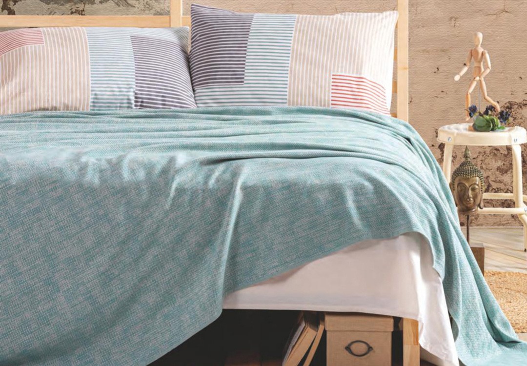 Cotton Box Via Throw Set 4 PCS - King Mint